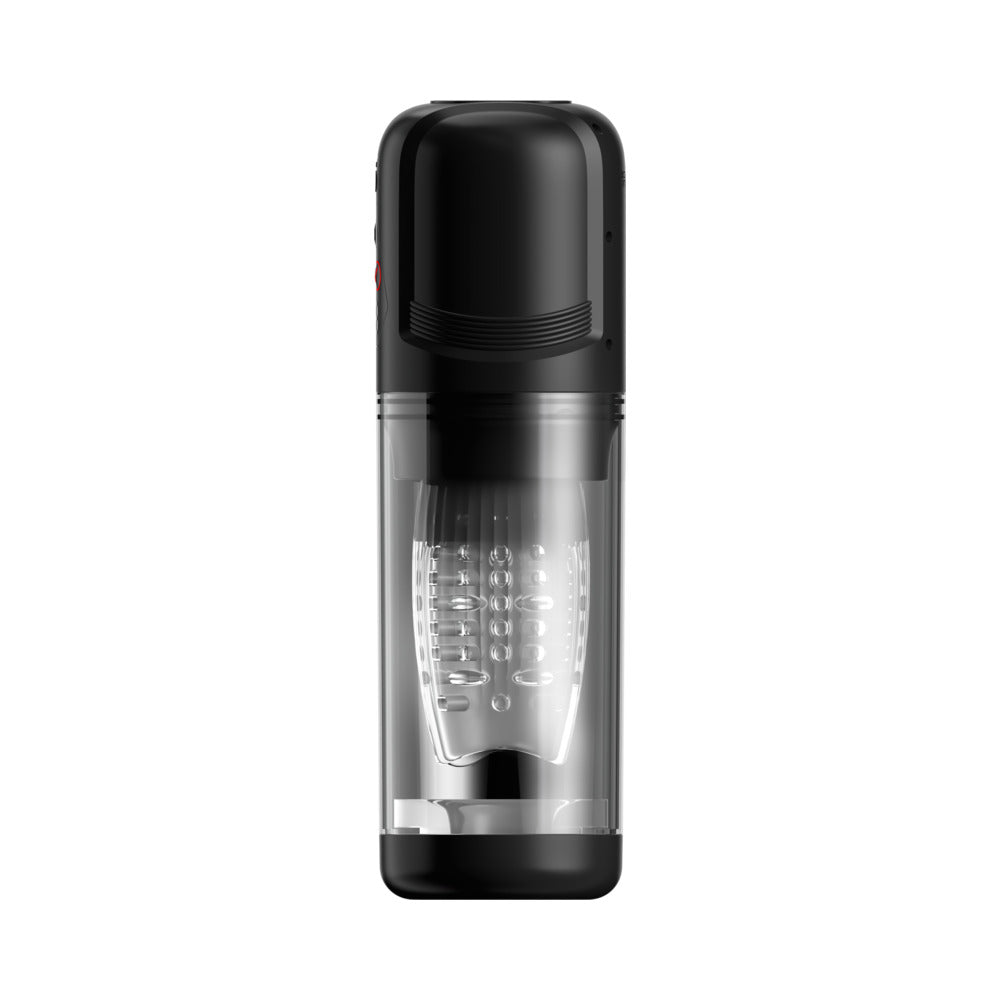 PDX Elite Mega-Bator Pro Spinning Stroker with Vibration – Clear and Black