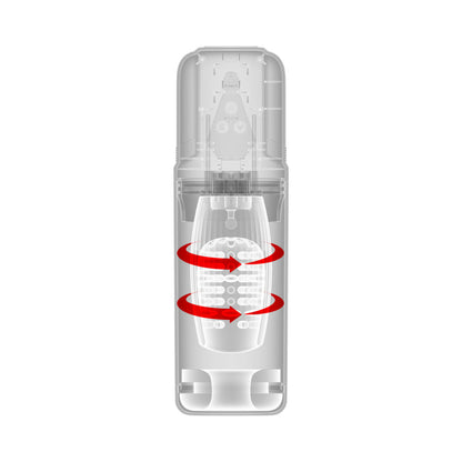 PDX Elite Mega-Bator Pro Spinning Stroker with Vibration – Clear and Black