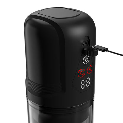 PDX Elite Mega-Bator Pro Spinning Stroker with Vibration – Clear and Black