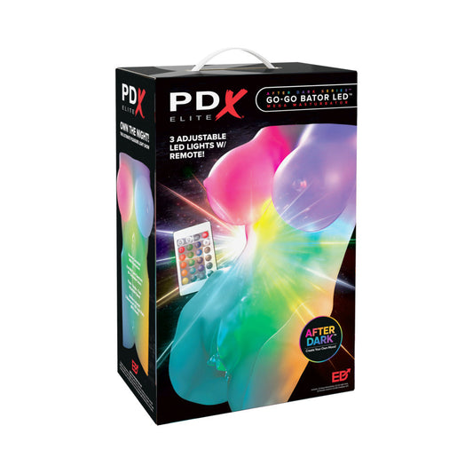 PDX Elite Go-Go Bator LED Mega Masturbator - Frosted Clear