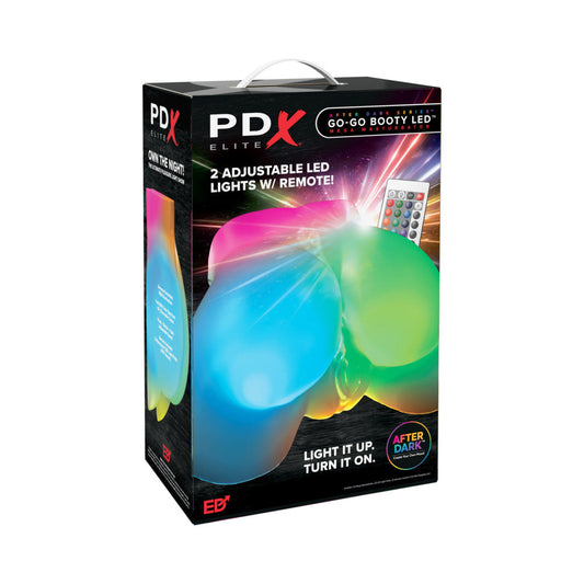 PDX Elite Go-Go Booty LED Mega Masturbator – Frosted Clear