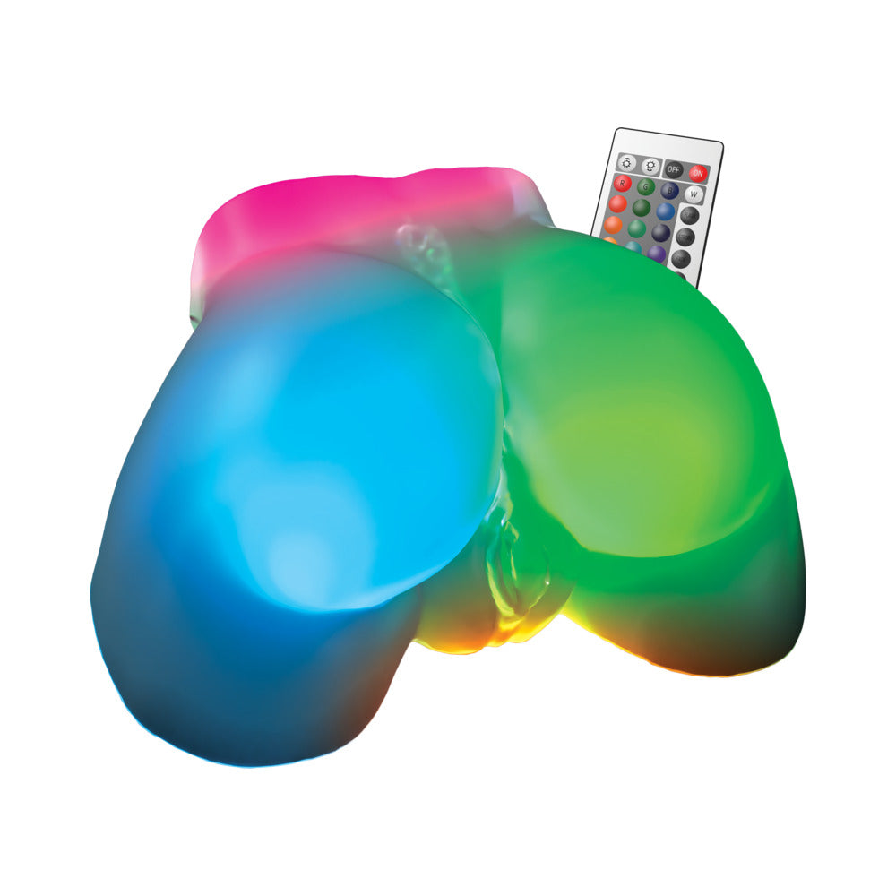 PDX Elite Go-Go Booty LED Mega Masturbator – Frosted Clear