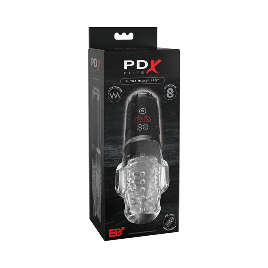 PDX Elite Ultra Milker Pro – Milking Device with Suction and Vibration – Clear/Black