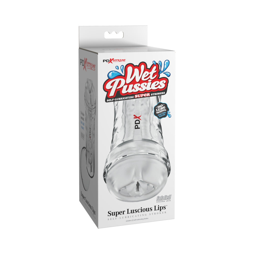 PDX Extreme Wet Pussies Self-Lubricating Stroker – Clear
