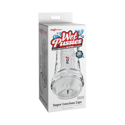 PDX Extreme Wet Pussies Self-Lubricating Stroker – Clear