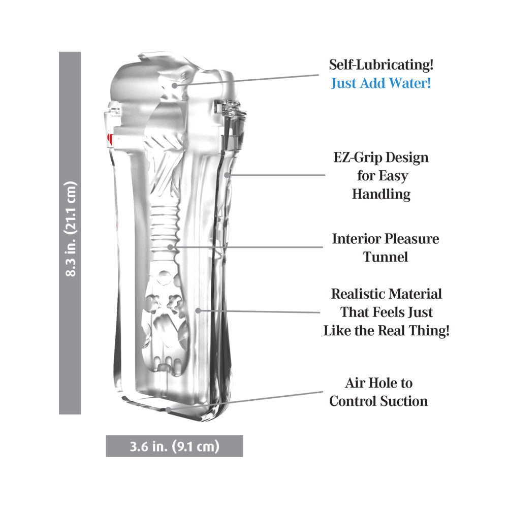 PDX Extreme Wet Pussies Self-Lubricating Stroker – Clear