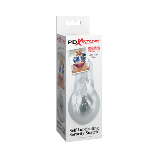 PDX Extreme Self-Lubricating Sorority Snatch Stroker – Clear