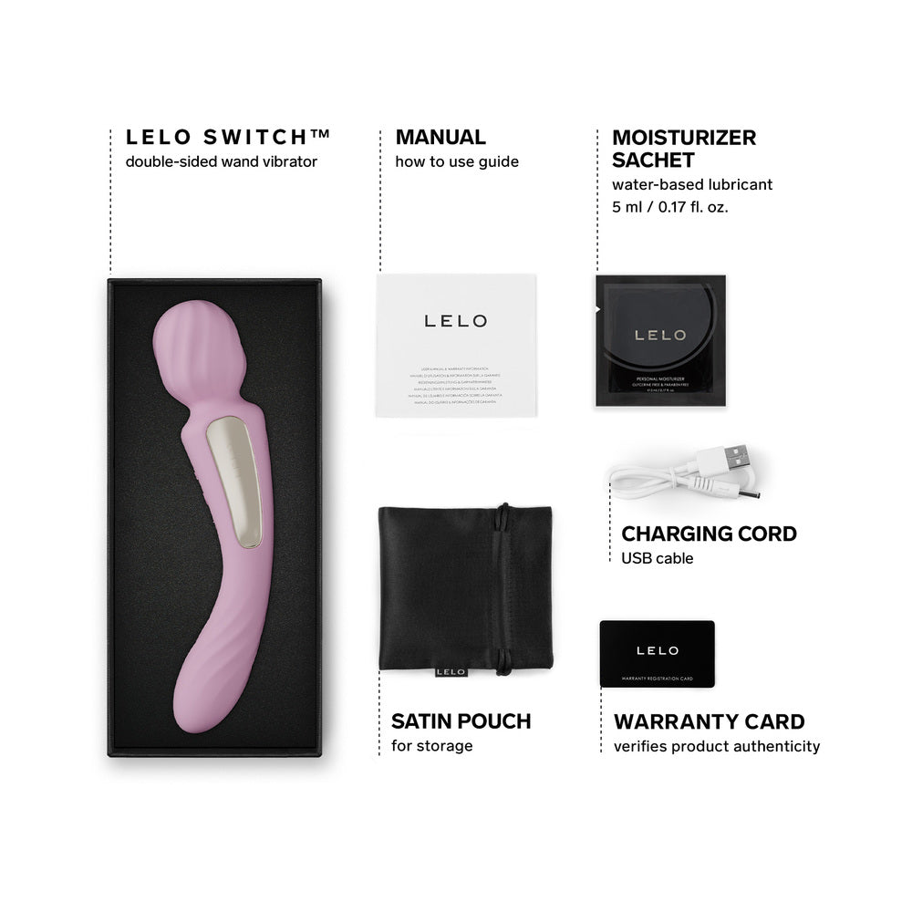 LELO SWITCH Double-Sided Wand Vibrator with App Connectivity – Soft Pink