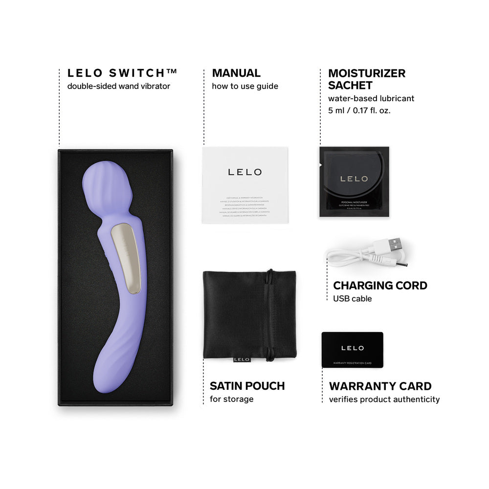 LELO SWITCH Double-Sided Wand Vibrator with App Connectivity - Lilac