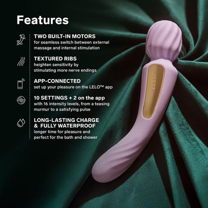 LELO SWITCH Double-Sided Wand Vibrator with App Connectivity - Lilac