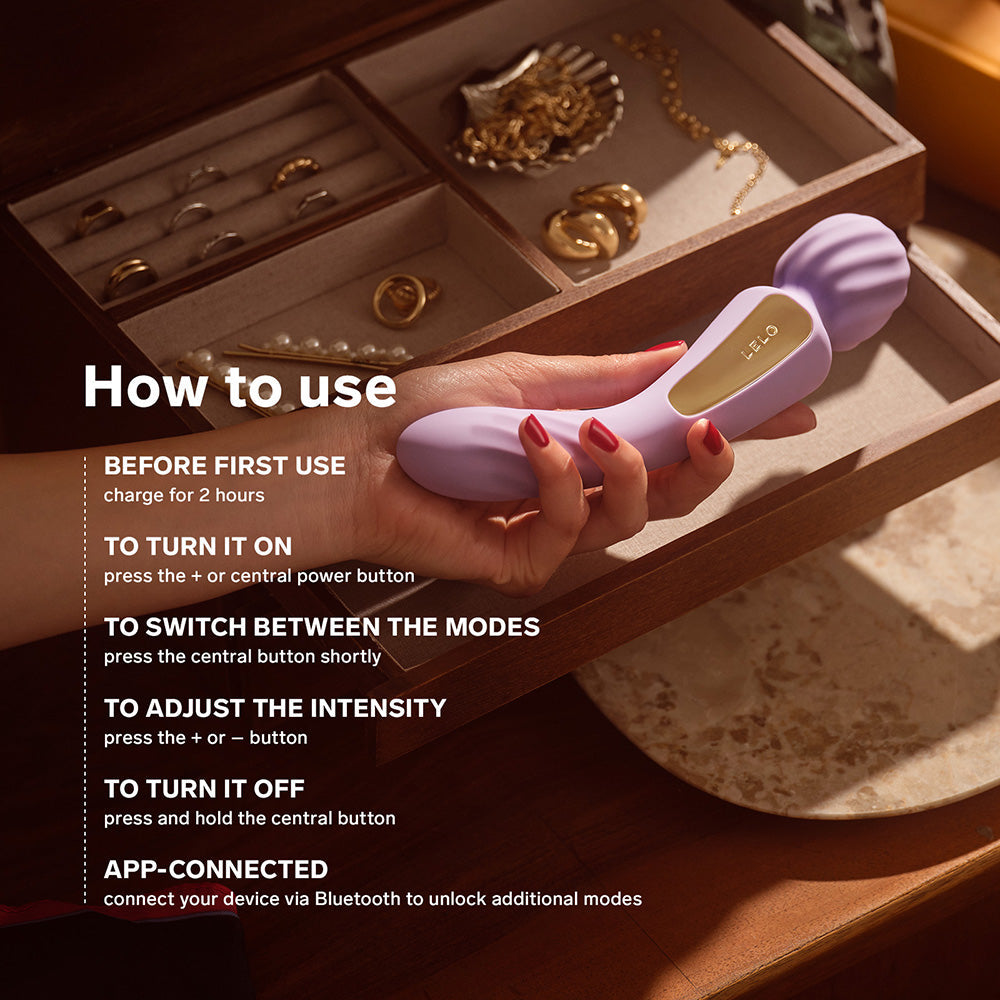 LELO SWITCH Double-Sided Wand Vibrator with App Connectivity - Lilac