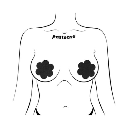 Pastease Everyday Reusable Pasties – Onyx Flat Black Flower Nipple Covers
