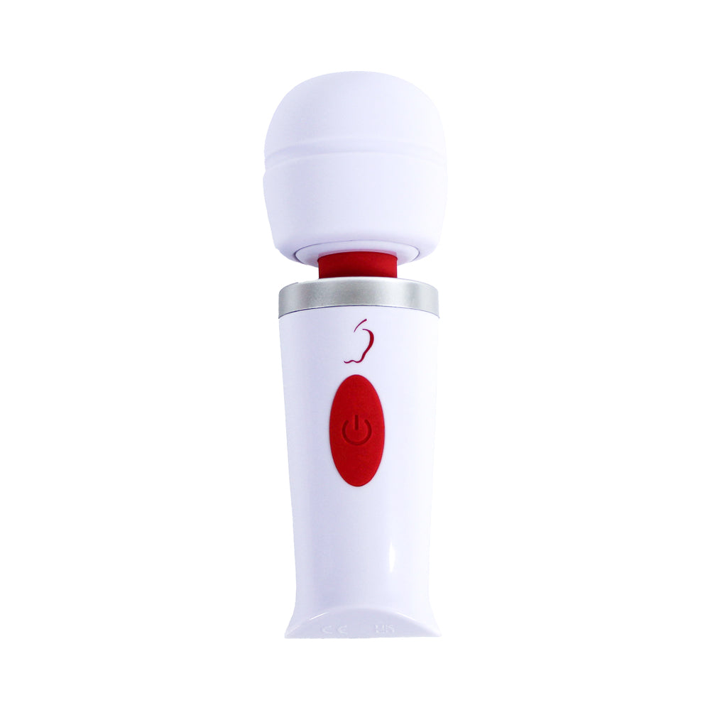 Adam & Eve Mini Magic Massager – Mini Wand Massager with 10 Vibration Speeds – White