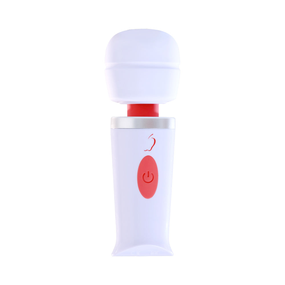 Adam & Eve Mini Magic Massager – Mini Wand Massager with 10 Vibration Speeds – White
