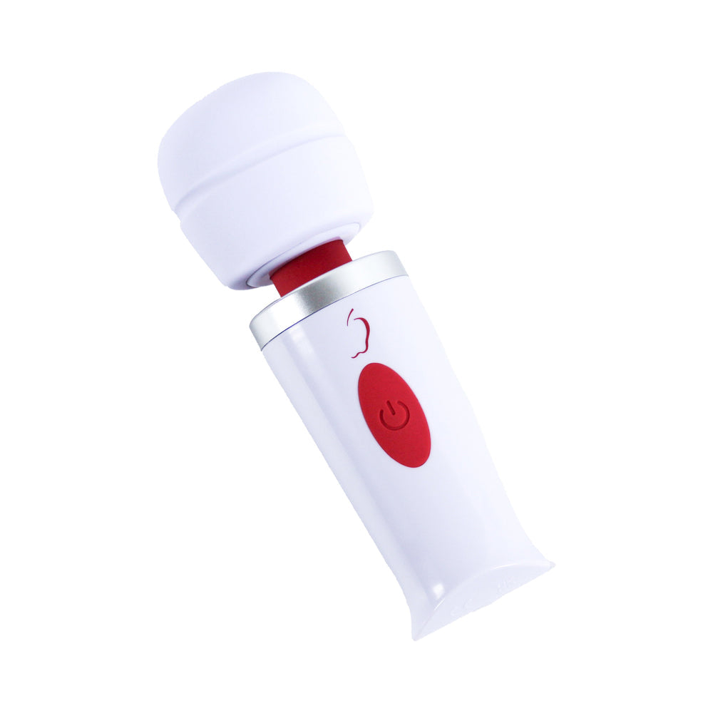 Adam & Eve Mini Magic Massager – Mini Wand Massager with 10 Vibration Speeds – White