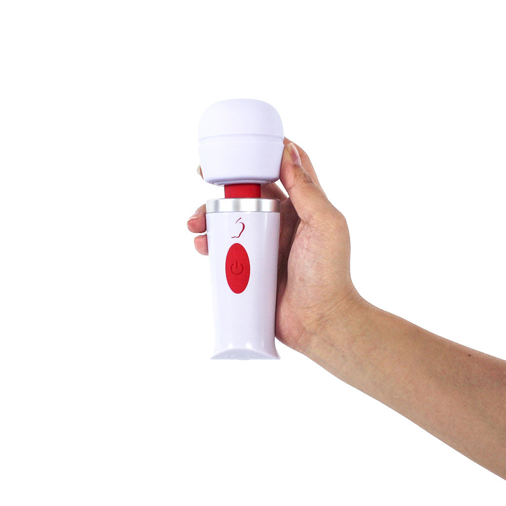 Adam & Eve Mini Magic Massager – Mini Wand Massager with 10 Vibration Speeds – White