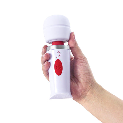 Adam & Eve Mini Magic Massager – Mini Wand Massager with 10 Vibration Speeds – White