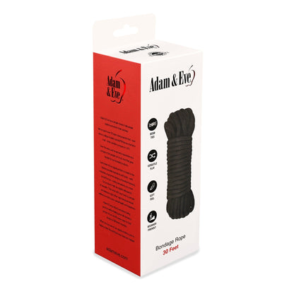 Adam & Eve Bondage Rope 30 ft – Black – Versatile Restraint Rope