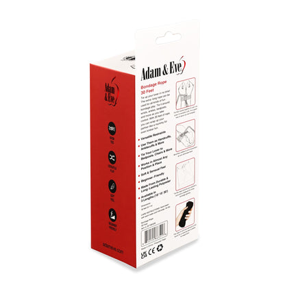 Adam & Eve Bondage Rope 30 ft – Black – Versatile Restraint Rope