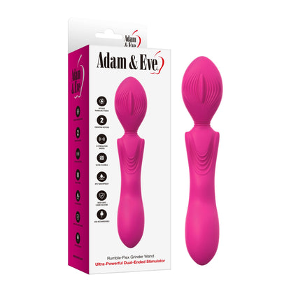 Adam & Eve RumbleFlex Grinder Wand – Ultra-Powerful Dual-Ended Vibrator – Hot Pink