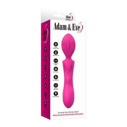 Adam & Eve RumbleFlex Grinder Wand – Ultra-Powerful Dual-Ended Vibrator – Hot Pink