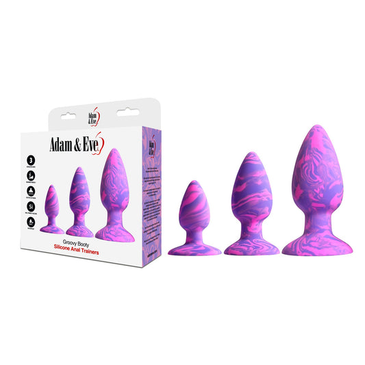 Adam & Eve Groovy Booty Silicone Anal Trainer Set – Multi-Color