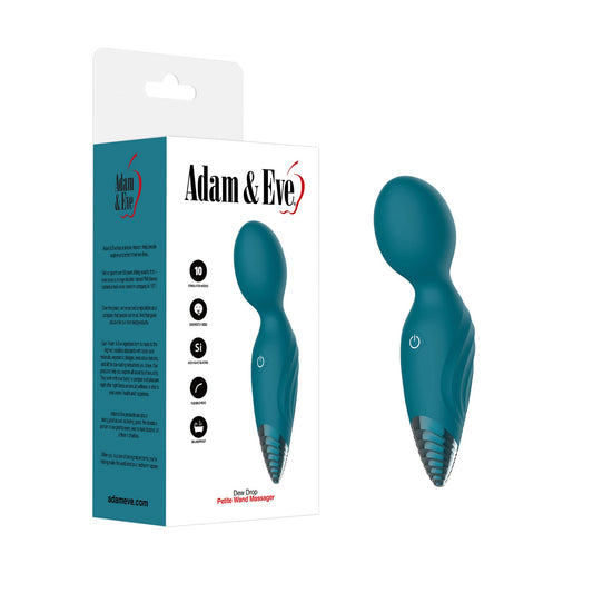 Adam & Eve Dew Drop Petite Wand Massager – Teal