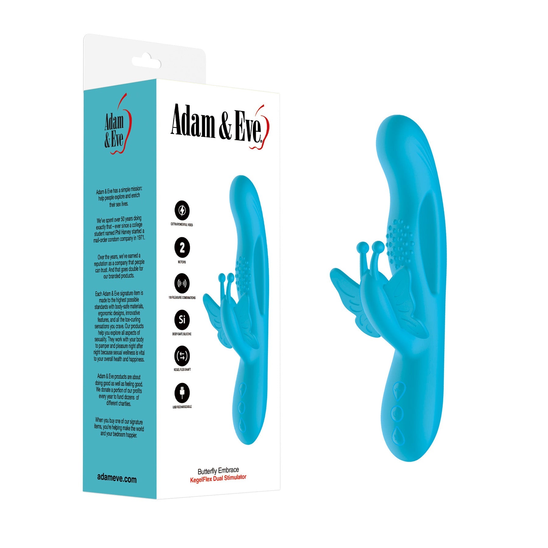 Adam & Eve Butterfly Embrace KegelFlex Dual Stimulator – Blue