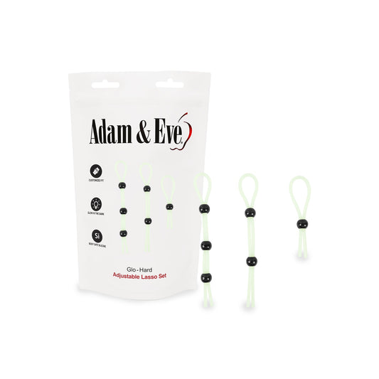 Adam & Eve Glo-Hard Adjustable Lasso Set – Silicone, White