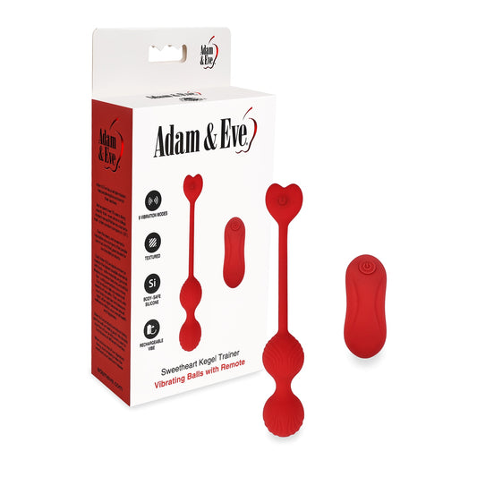 Adam & Eve Sweetheart Kegel Trainer Vibrating Balls – Red