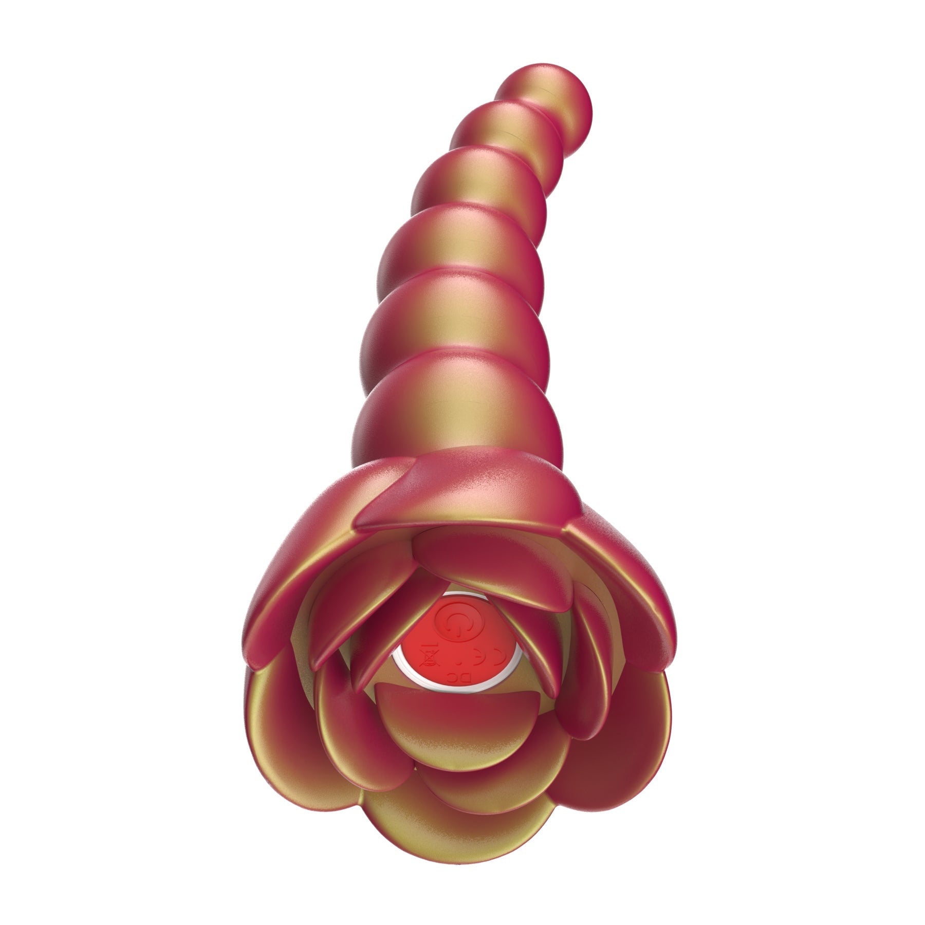 Adam & Eve Beaded Rose Blossom Silicone Anal Vibrator – Orange