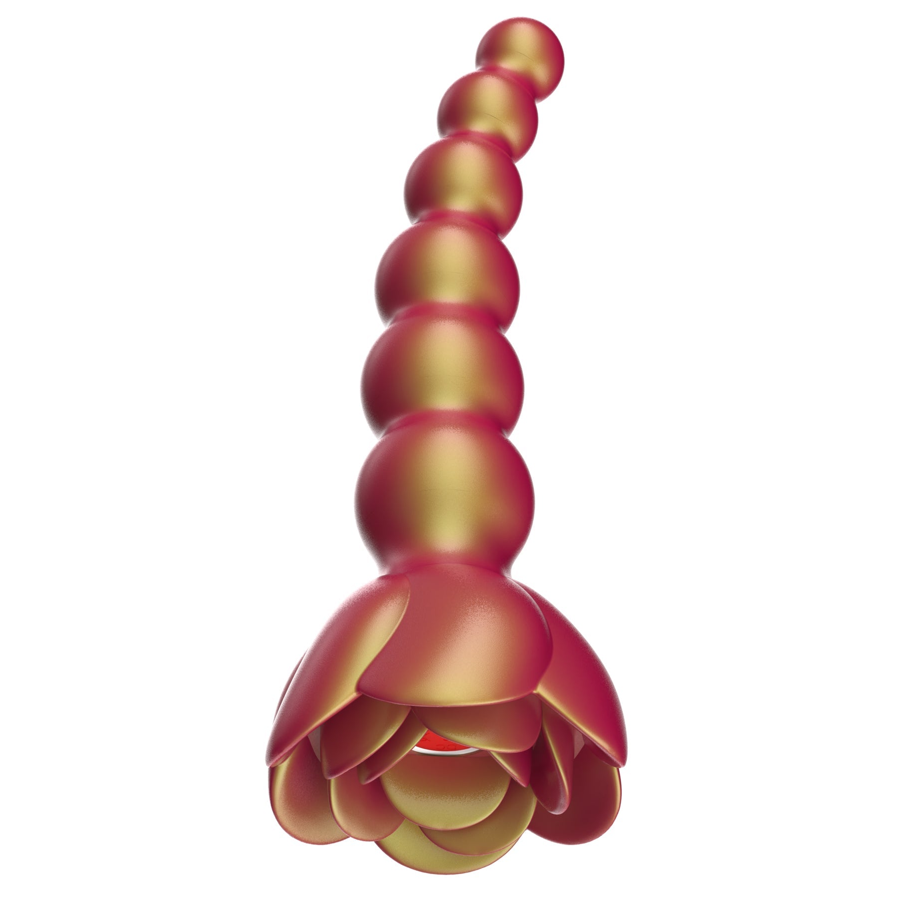 Adam & Eve Beaded Rose Blossom Silicone Anal Vibrator – Orange