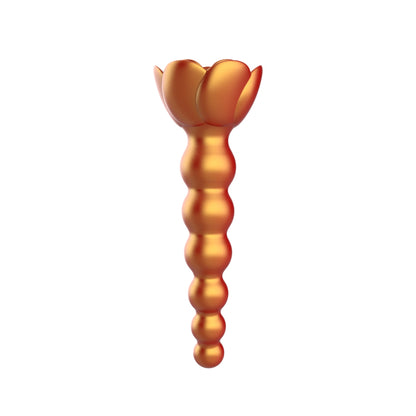 Adam & Eve Beaded Rose Blossom Silicone Anal Vibrator – Orange