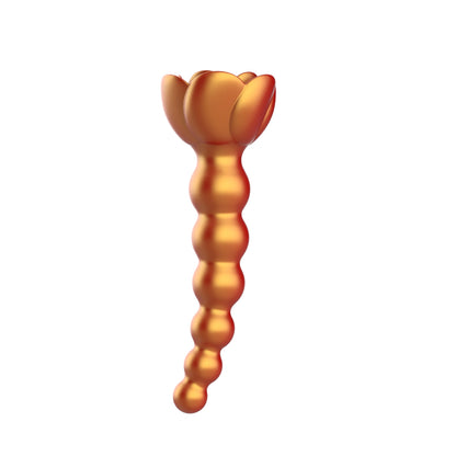 Adam & Eve Beaded Rose Blossom Silicone Anal Vibrator – Orange