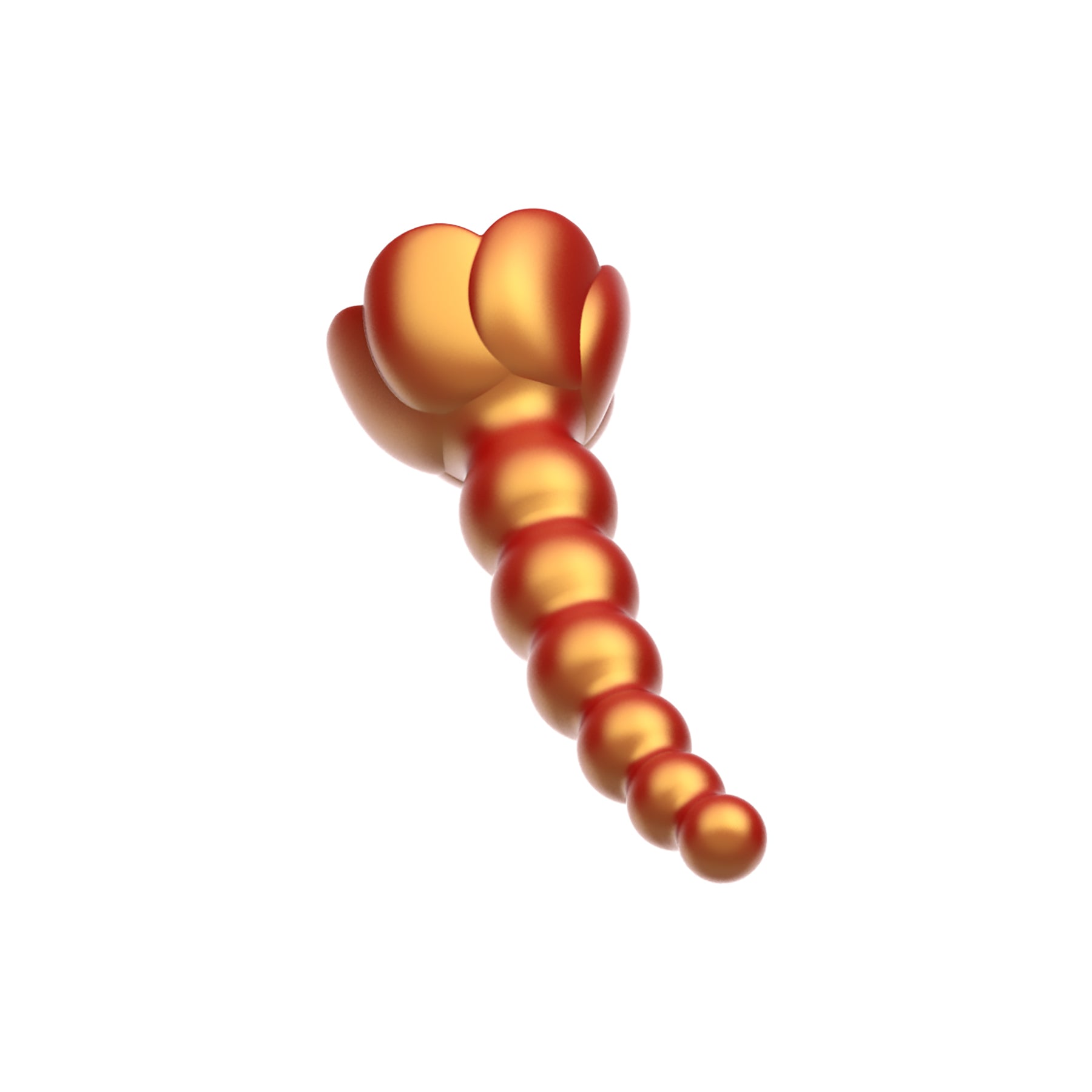 Adam & Eve Beaded Rose Blossom Silicone Anal Vibrator – Orange