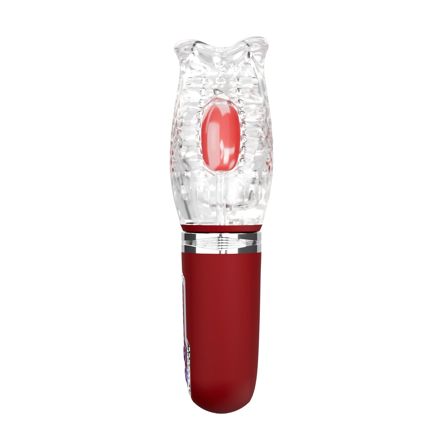 Adam & Eve Pleasure Pro 3000 Rotating & Thrusting Vibro Stroker - Clear/Red