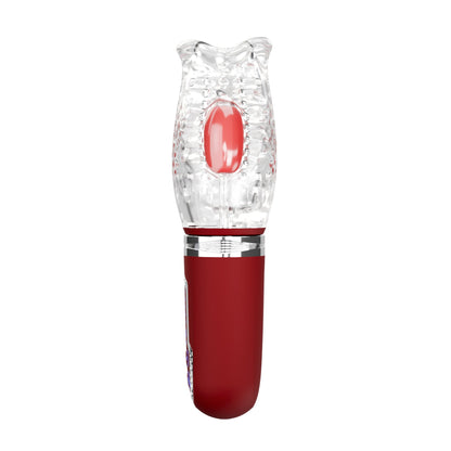 Adam & Eve Pleasure Pro 3000 Rotating & Thrusting Vibro Stroker - Clear/Red
