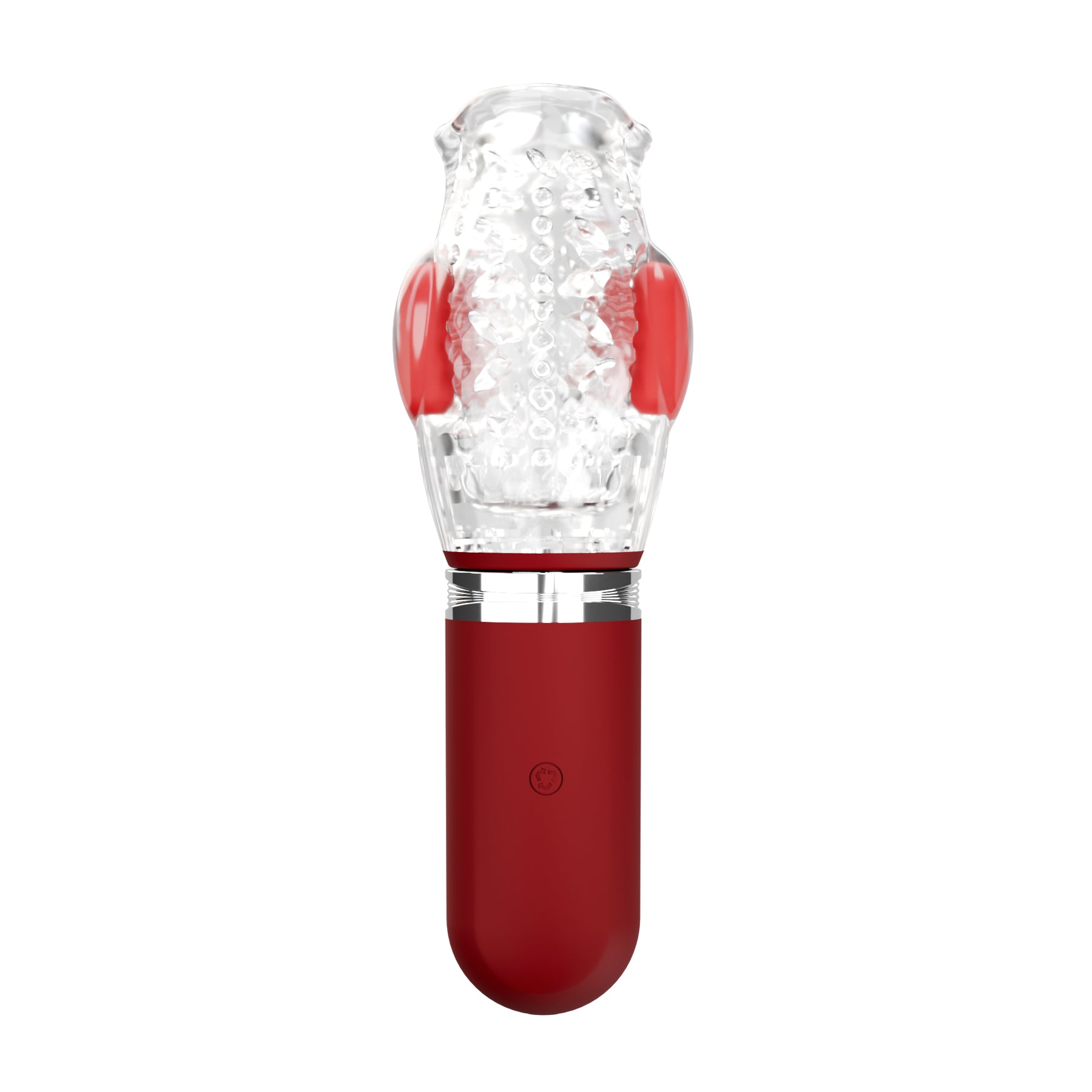 Adam & Eve Pleasure Pro 3000 Rotating & Thrusting Vibro Stroker - Clear/Red