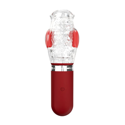 Adam & Eve Pleasure Pro 3000 Rotating & Thrusting Vibro Stroker - Clear/Red