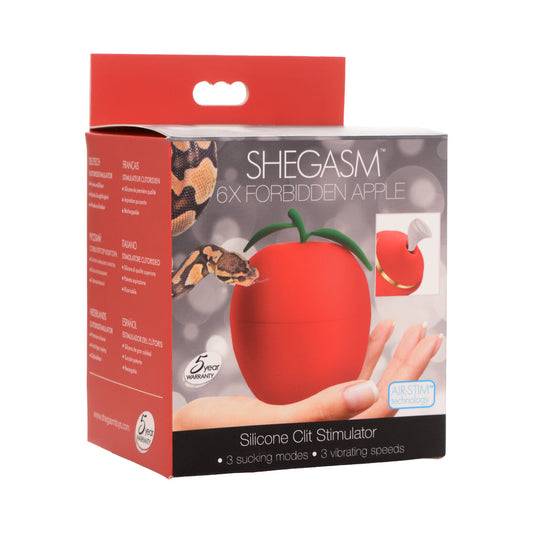 Shegasm 6X Forbidden Apple Clit Stimulator – Red – Silicone – Waterproof