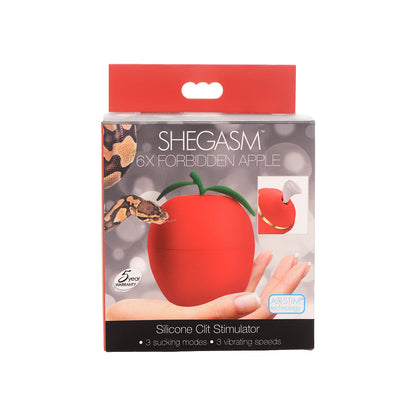 Shegasm 6X Forbidden Apple Clit Stimulator – Red – Silicone – Waterproof