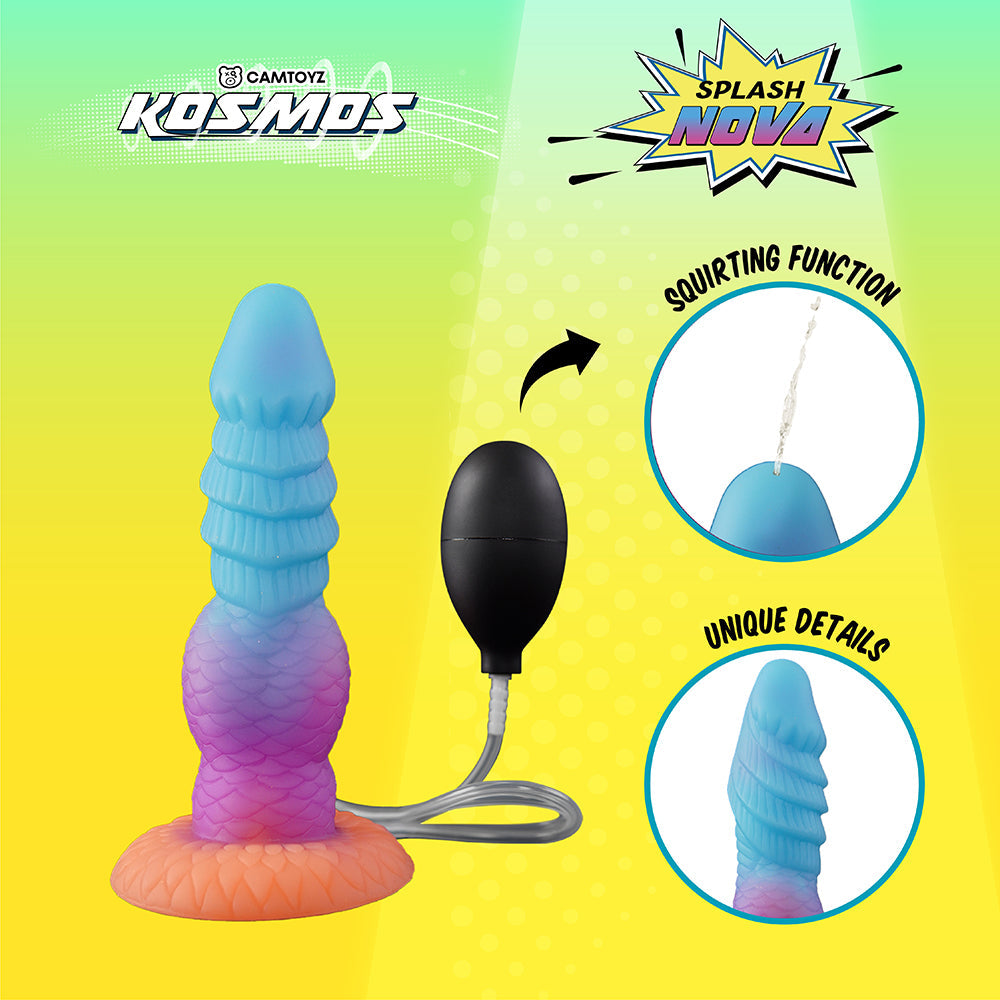 Camtoyz Splash Nova Dildo with Pump Function - Multi-Color