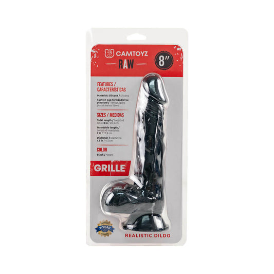 Camtoyz Raw Grille Realistic Dildo with Suction Cup – Black