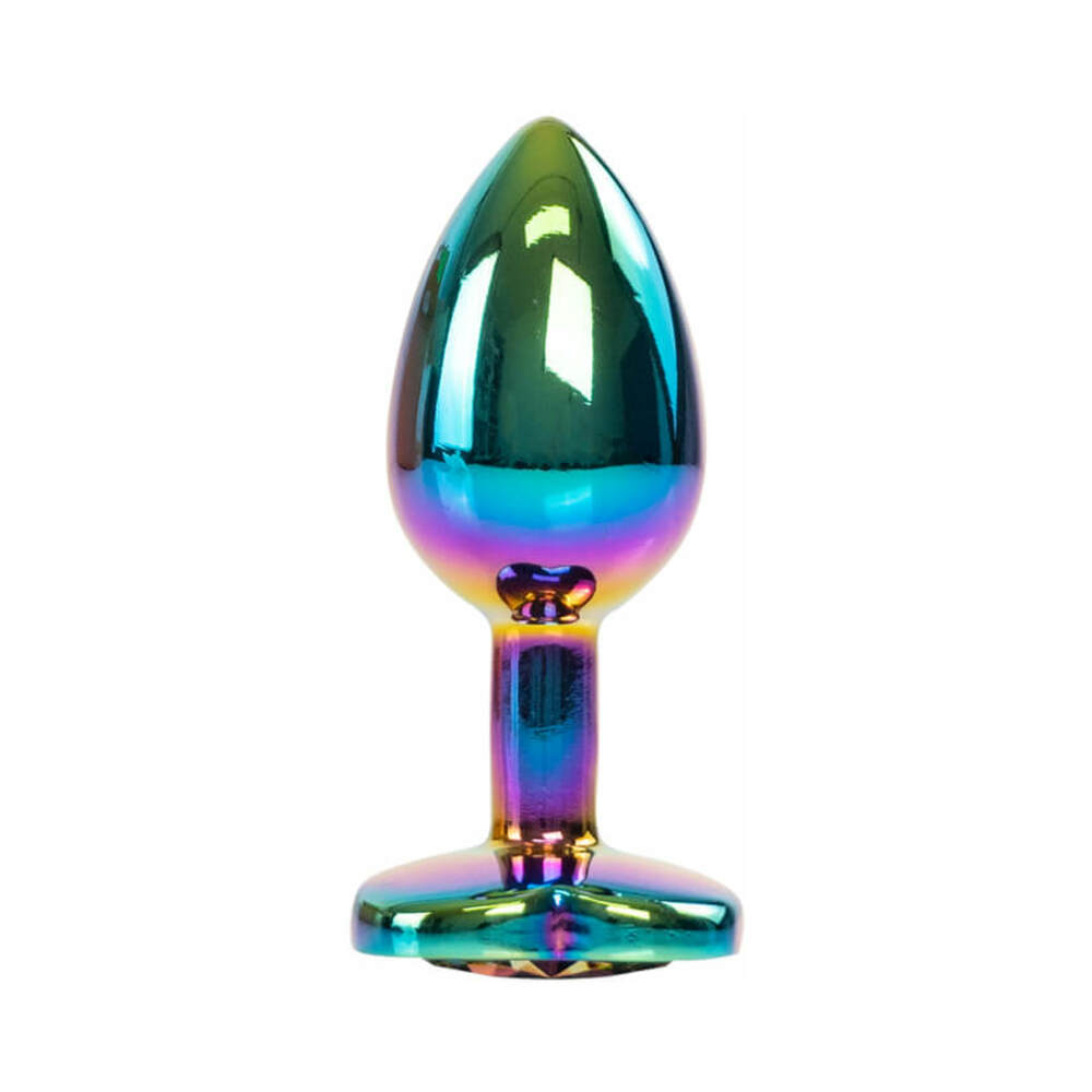 Camtoyz Iridescent Anal Plug Solari – Multi-Color Metal Anal Plug with Heart-Shaped Base