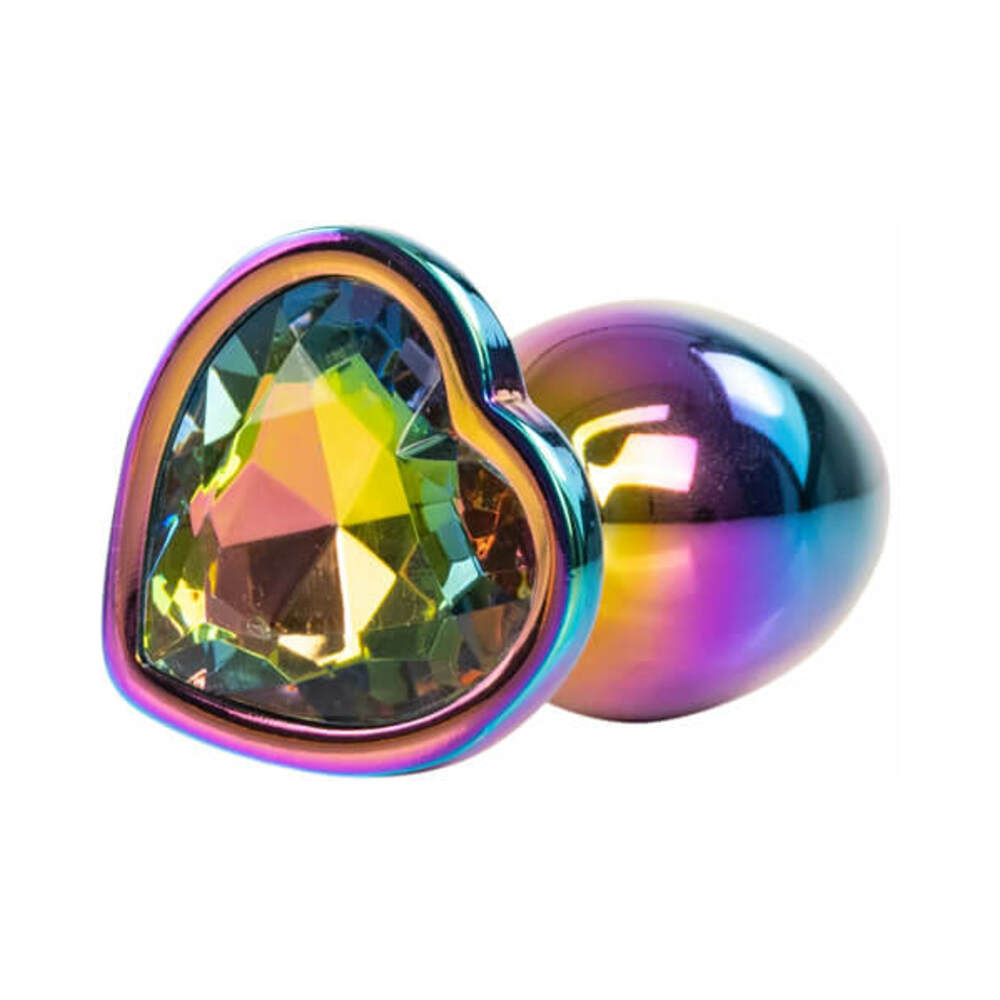 Camtoyz Iridescent Anal Plug Solari – Multi-Color Metal Anal Plug with Heart-Shaped Base