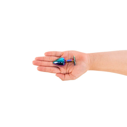 Camtoyz Iridescent Anal Plug Solari – Multi-Color Metal Anal Plug with Heart-Shaped Base