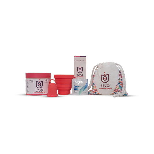 Uva Menstrual Cup Set - Hot Pink - Medical Grade Silicone