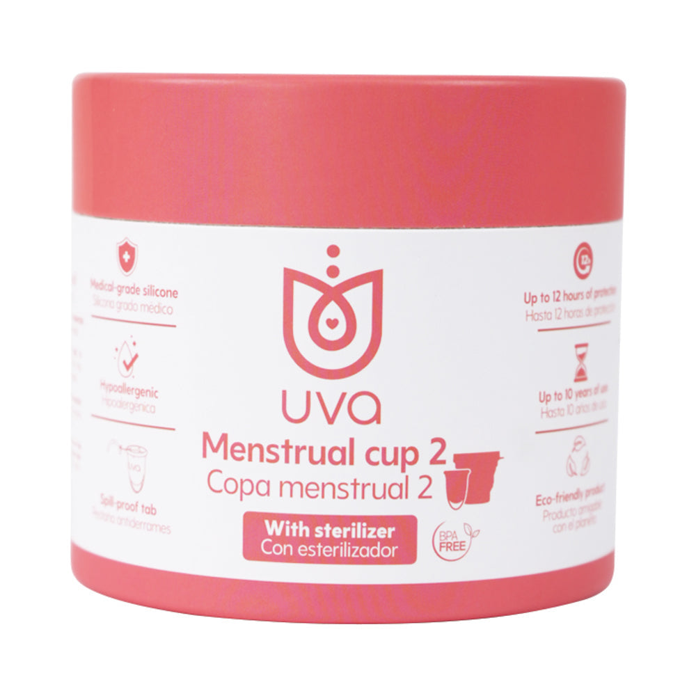Uva Menstrual Cup Set - Hot Pink - Medical Grade Silicone