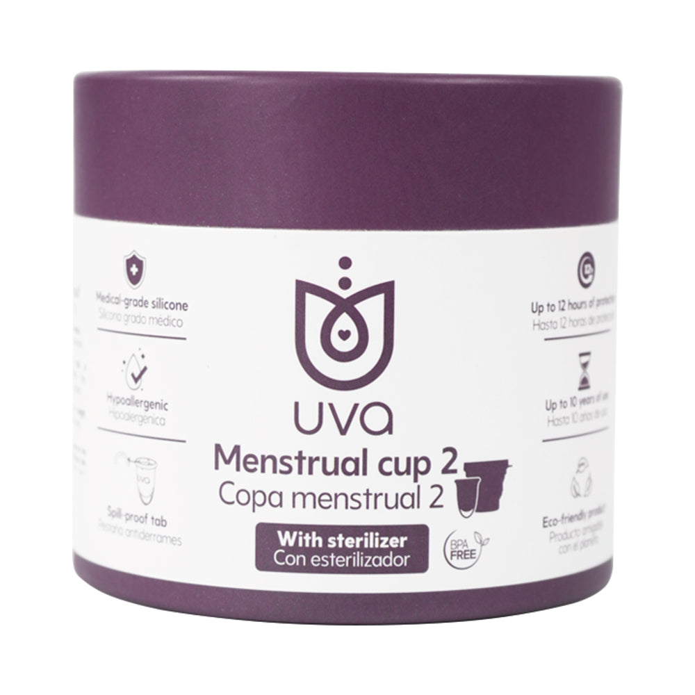 Uva Cup B Menstrual Cup Set - Purple - Medical Grade Silicone