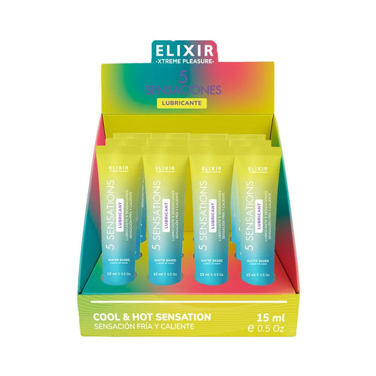 Elixir 5 Sensations Intimate Gel – Cooling, Warming, and Flavorful – 0.5 oz